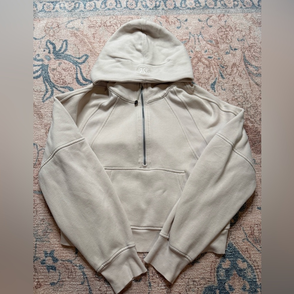 Lululemon Scuba Oversized Half-Zip Hoodie Dark Beige